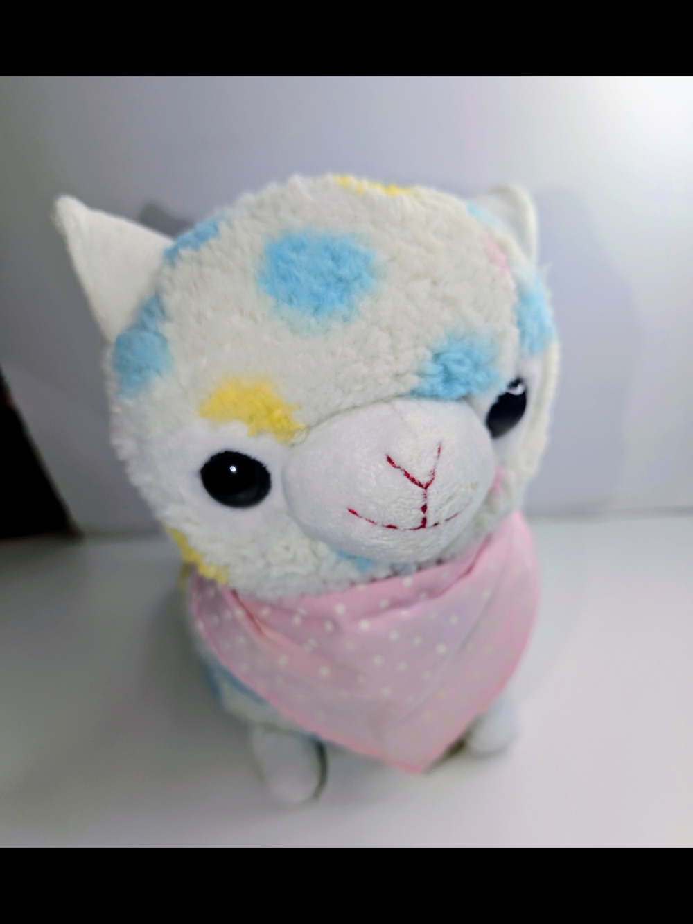 Vintage Applause Cute & Cuddly Llama Plush Spotted Alpaca With Bandana Rare